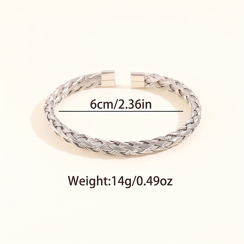 Women's Vintage Knitted Bracelet, Stylish 304 Stainless Steel